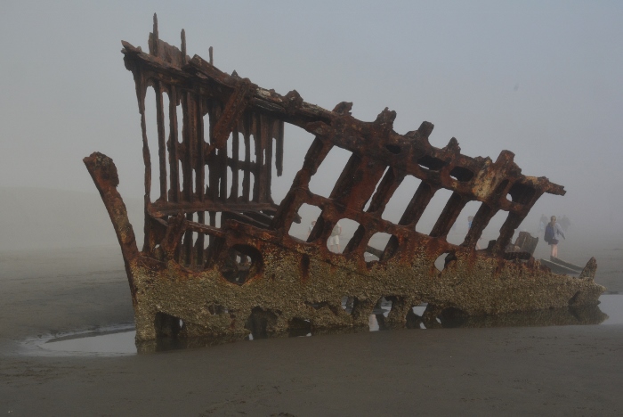 the skeleton of the Peter Ireland shipwreck